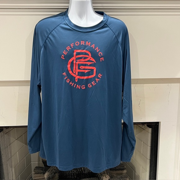 Columbia Blue Long Sleeve Performance Fishing Gear Shirt - Picture 1 of 8